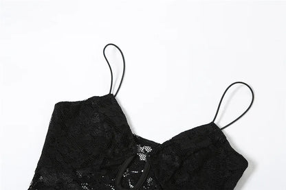 Nibber Sexy See Through Lace Sleeveless Long Dress Women Patchwork Summer Backless V-neck Side Slit Party Evening Maxi Vestidos