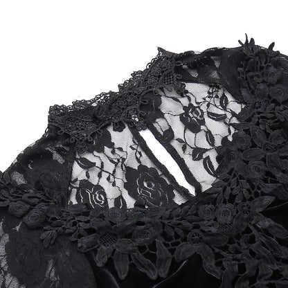 Goth Dark Vintage Mall Gothic Elegant Lace Trumpet Dress Grunge Aesthetic Punk V-neck Long Dresses 2025 Women's Slim Streetwear