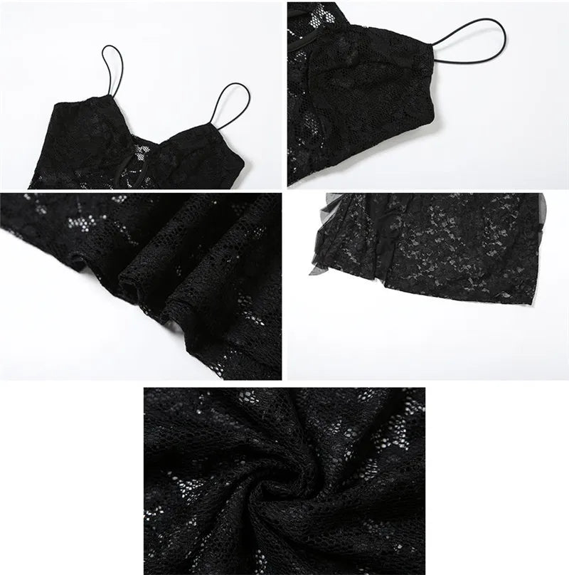 Nibber Sexy See Through Lace Sleeveless Long Dress Women Patchwork Summer Backless V-neck Side Slit Party Evening Maxi Vestidos