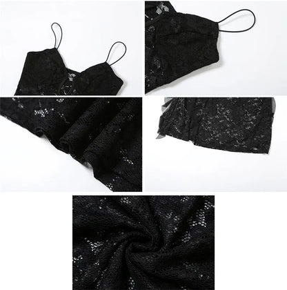 Nibber Sexy See Through Lace Sleeveless Long Dress Women Patchwork Summer Backless V-neck Side Slit Party Evening Maxi Vestidos