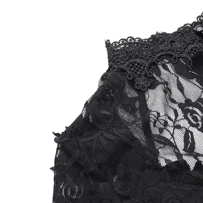 Goth Dark Vintage Mall Gothic Elegant Lace Trumpet Dress Grunge Aesthetic Punk V-neck Long Dresses 2025 Women's Slim Streetwear