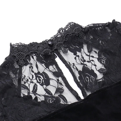 Goth Dark Vintage Mall Gothic Elegant Lace Trumpet Dress Grunge Aesthetic Punk V-neck Long Dresses 2025 Women's Slim Streetwear