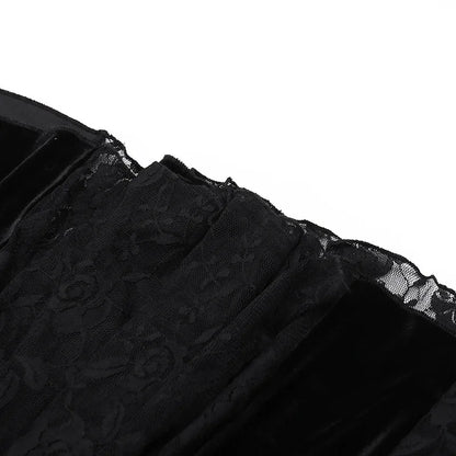 Goth Dark Vintage Mall Gothic Elegant Lace Trumpet Dress Grunge Aesthetic Punk V-neck Long Dresses 2025 Women's Slim Streetwear