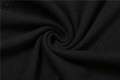 Sylcue Black Mysterious Sexy Mature Beautiful Tight Hot Confident Summer Party Intellectual Elegant Simple Women'S Strap Dress